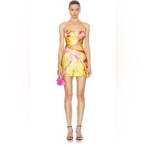 Retrofete Yellow and Pink Mini Dress Small